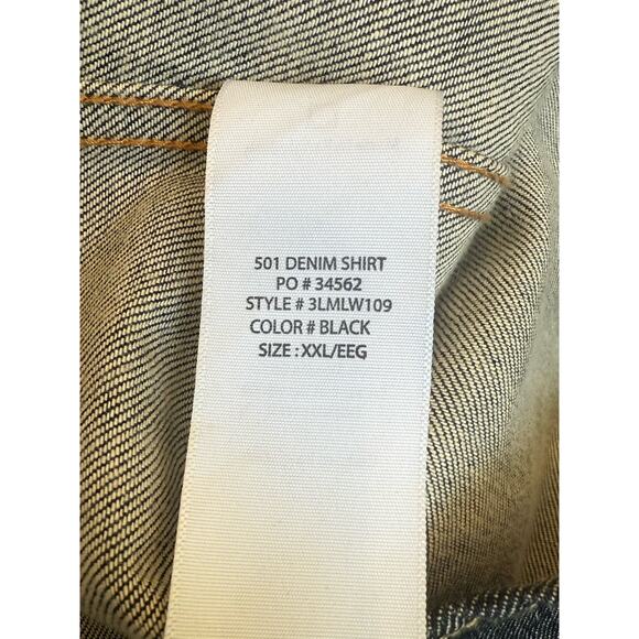 Level 501 Denim Shirt Men’s XXL Black 3LMLW109 - Picture 5 of 8